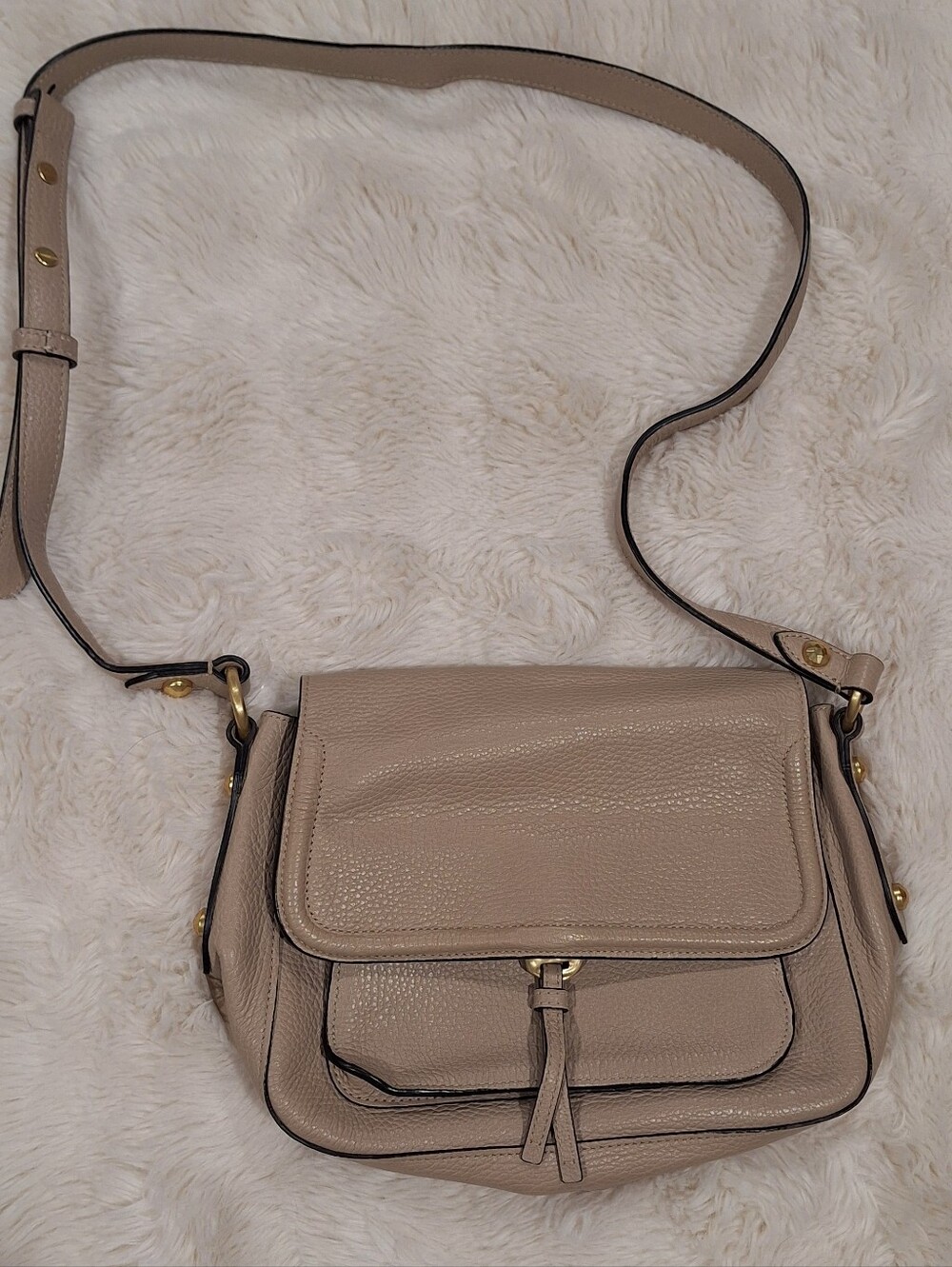Annabel Ingall Beige Leather Crossbody Bag